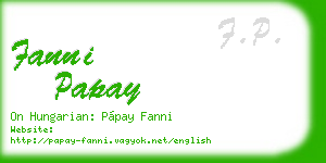 fanni papay business card