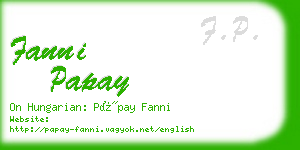 fanni papay business card